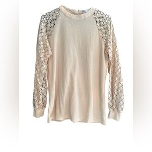 Chic Cream Lace Sleeve Blouse